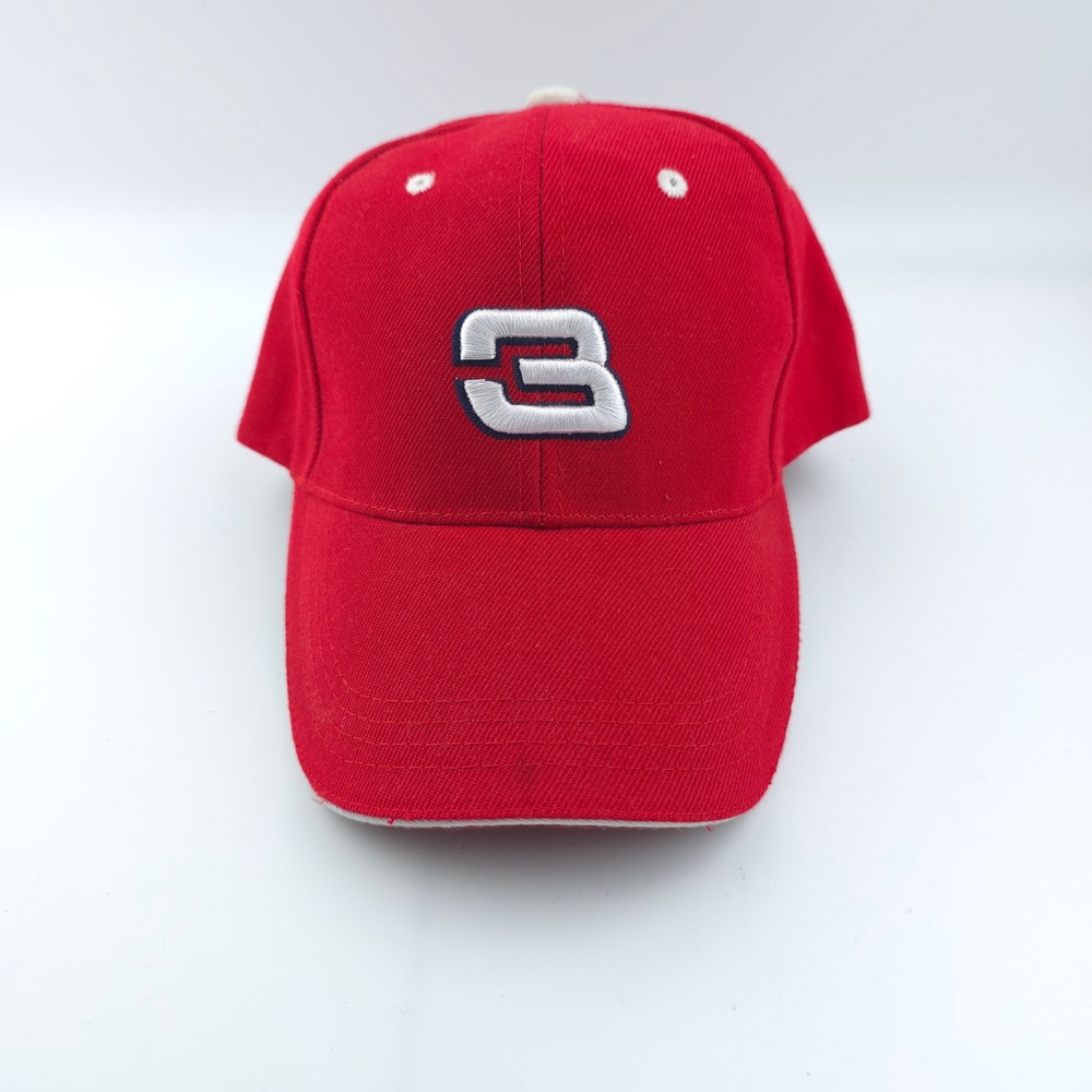 Dale Earnhardt Racing Baseball Cap Unisex OSFA Red White Nascar Number #3 Hat